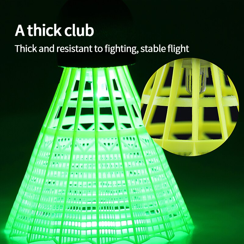 Flash Bal Kleurrijke Led Light Badminton Bal Outdoor Nylon Led Badminton Bal Glowing Light Up Badminton Bal