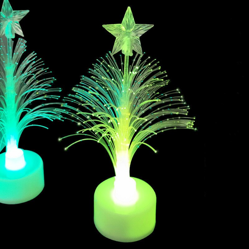 2Stck Neue Bunte Weihnachten Baum Weihnachten Spielzeug LED-Blitz Optische Faser Baum LED Spielzeug für freundlicher Haben eine gute: Default Title