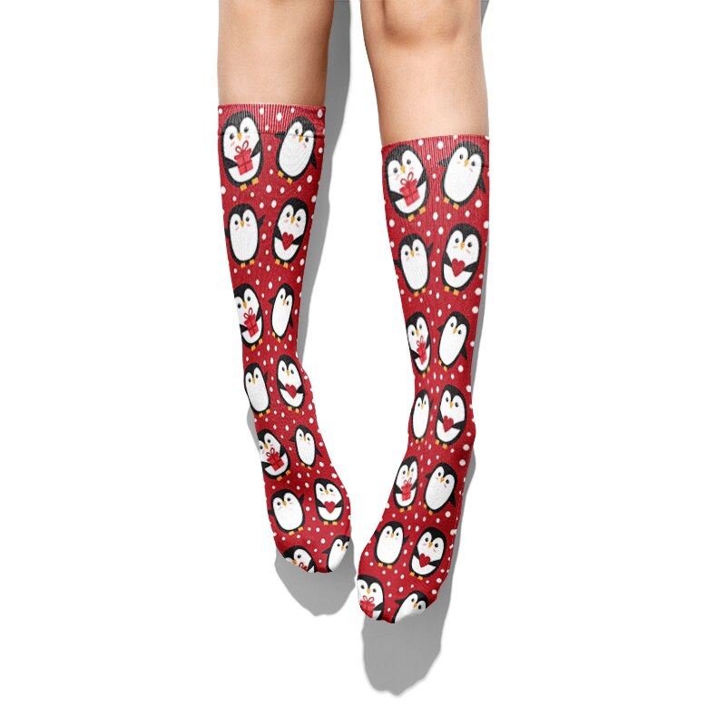 Calzini in cotone pinguino con stampa 3d di moda per donna calzini casuale unisex con pinguino alla caviglia calzini in cotone Kawaii carino autunno primavera
