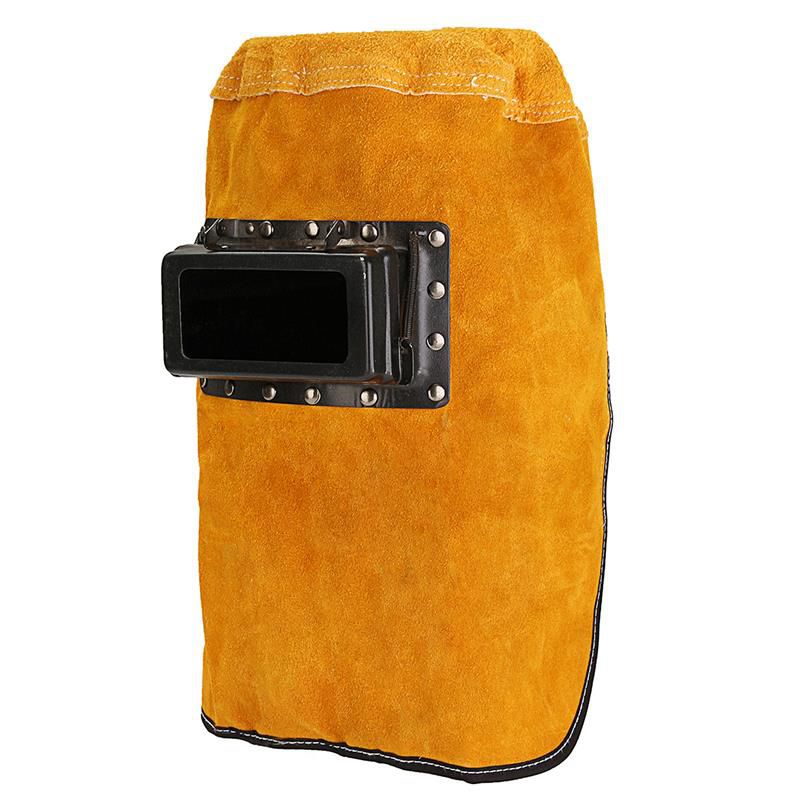 Head-mounted Labor Insurance Welding Cap Anti-sparking Pure Leather Welding Mask Double-turn Welding Head Protection