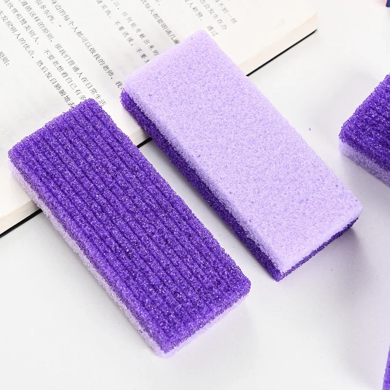 Pedra-pomes portátil do pé roxo, esfoliante, removedores de pele morta dura, pedras de moagem PU, ferramentas de cuidados com os pés