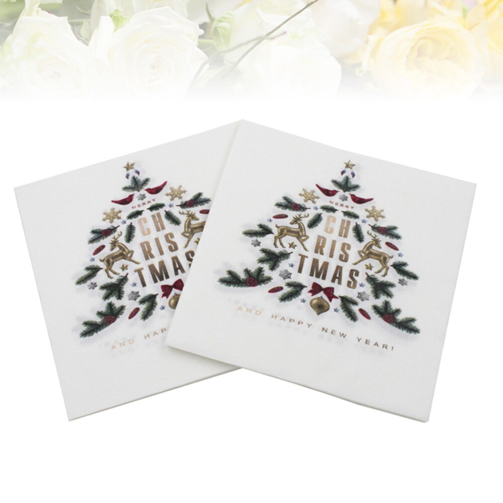 40 pcs Disposable Napkins Christmas Printed Decorative Tissue Paper Towel Party Supplies for Home Hotel: Picture 2