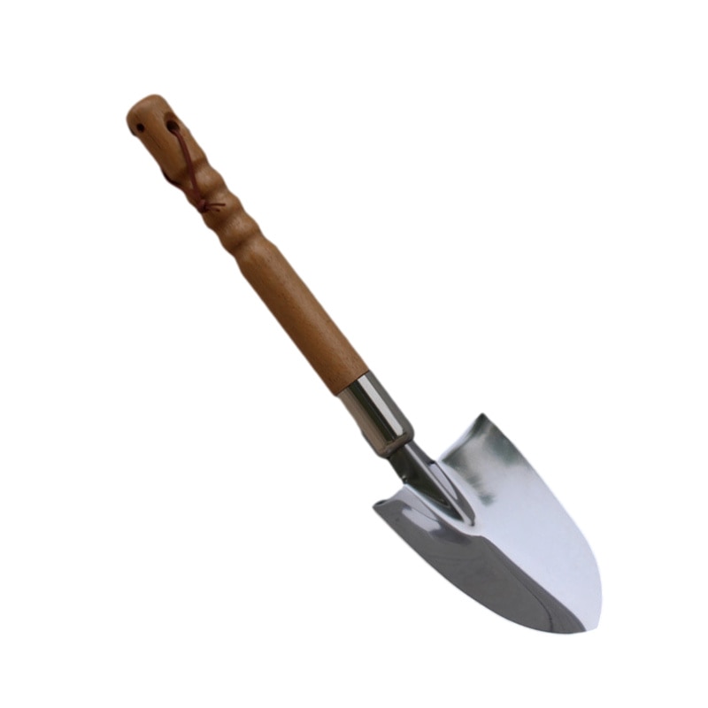 Garden Hand Trowel Dig Shovel and Plant Heavy Duty Stainless Steel Garden Spade Tool Smooth Vintage Style Natural Leather Strap