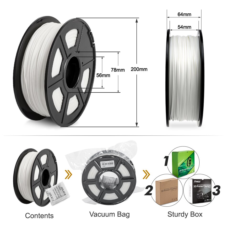 SUNLU PLA PLUS 3D Drucker Filament 1,75mm 1KG 2,2 £ PLA + DIY 3D Druck Material Mit Spool 3D Druck Vakuum Verpackung Schnelle Schiff