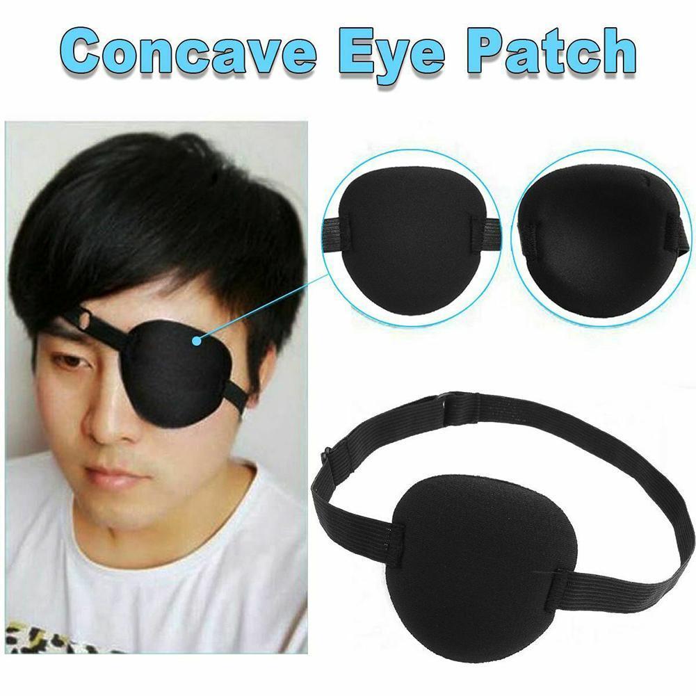 Unisex Pirate Eye Patch Black Single Eye Mask Adjustable Eye Pirate Costume Mask Child Halloween Patch Concave Cosplay Prop