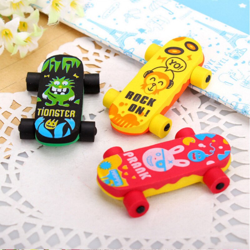 Novelty Cartoon Skateboard Eraser , Skate Board Pencil Eraser for School Kids