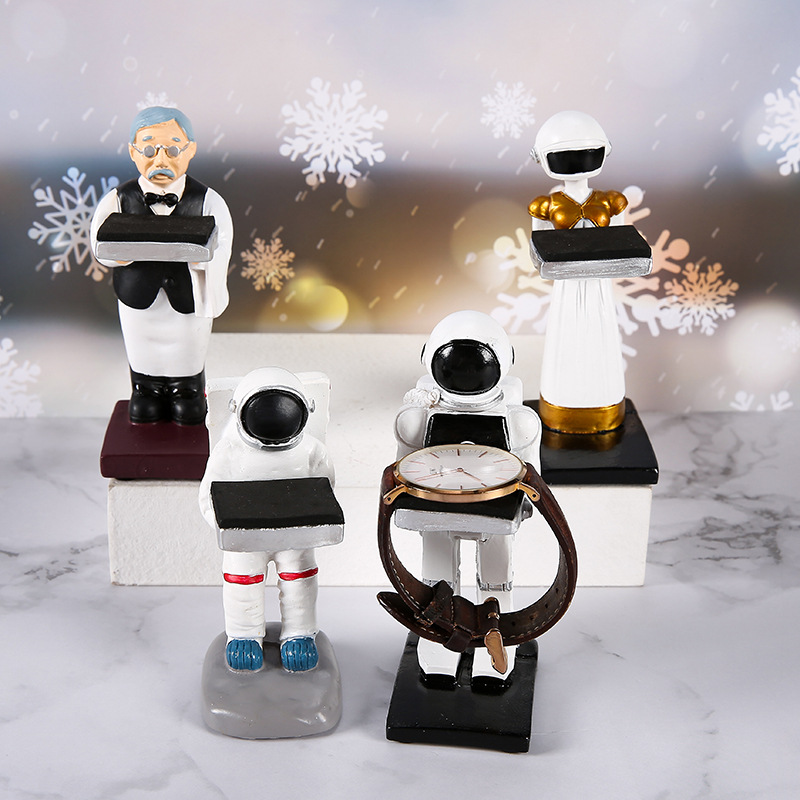 soporte de reloj astronauta ama de llaves sirviente soporte de exhibición de reloj Robot oso Polar reloj estante de exhibición de almacenamiento de joyería