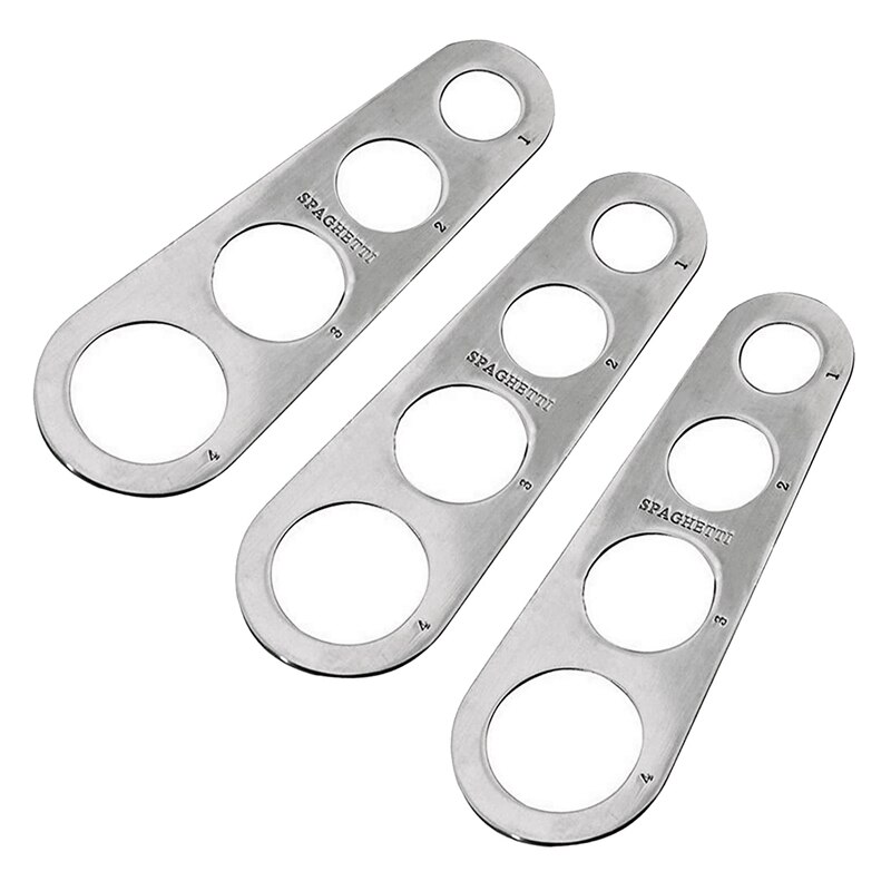 3 Pcs Stainless Steel Spaghetti Measurer Tools Pasta Portion Control Gadgets with 4 Serving Portion Cooking Tools: Default Title