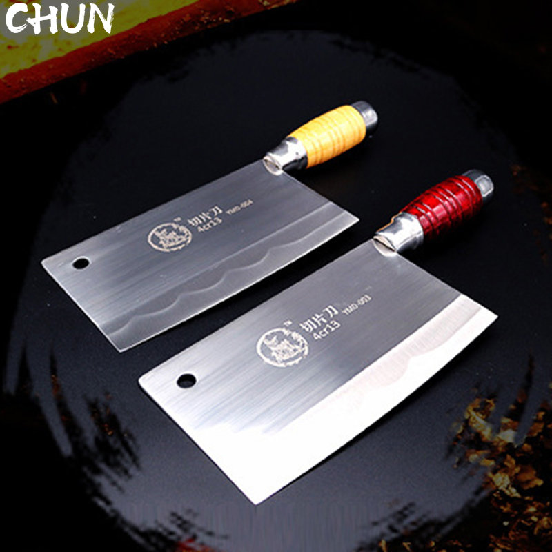 Traditionelles chinesisches Küchenmesser Koch Schneiden Hackmesser Edelstahl scharfe Klinge Holzgriff Kochmesser Set langlebig