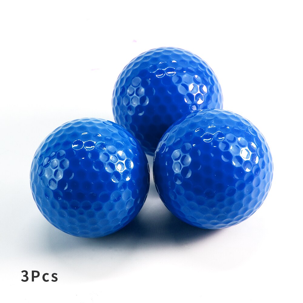 Golf Ball Practice Plastic Sports Home Indoor and Outdoor Resistant Training Red Yellow Blue Green Golf Ball Golf Accessories: Blue 3Pcs
