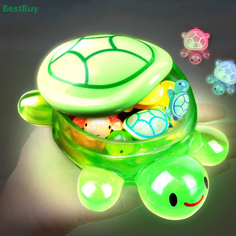Nette Karikatur Leuchtende Schildkröte Lagerung Kasten Wohnkultur Harz Handwerk Leuchtende Kleine Schildkröte Spielzeug Lagerung fallen Ornamente Dekoration
