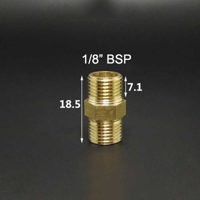 1/8 " 1/4 " 3/8 " 1/2 " 3/4 " 1 " bsp hangevind messing rørfitting ens reducerende sekskantet nippel koblingsstik adapter: No1