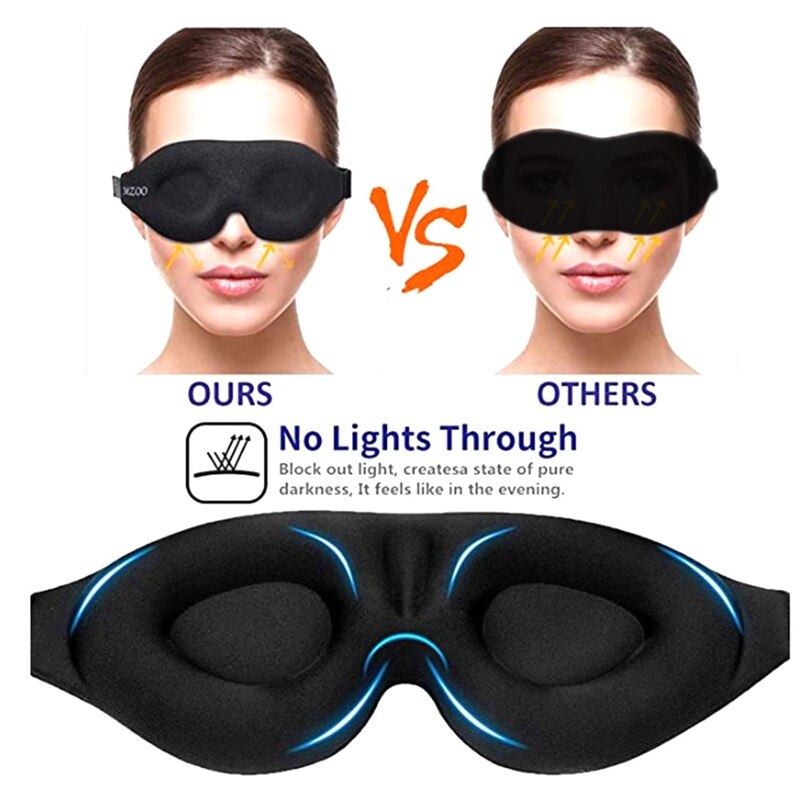 Eye Mask For Sleeping 3D Contoured Cup Blindfold Concave Molded Night Sleep Mask Block Out Light With Women Men