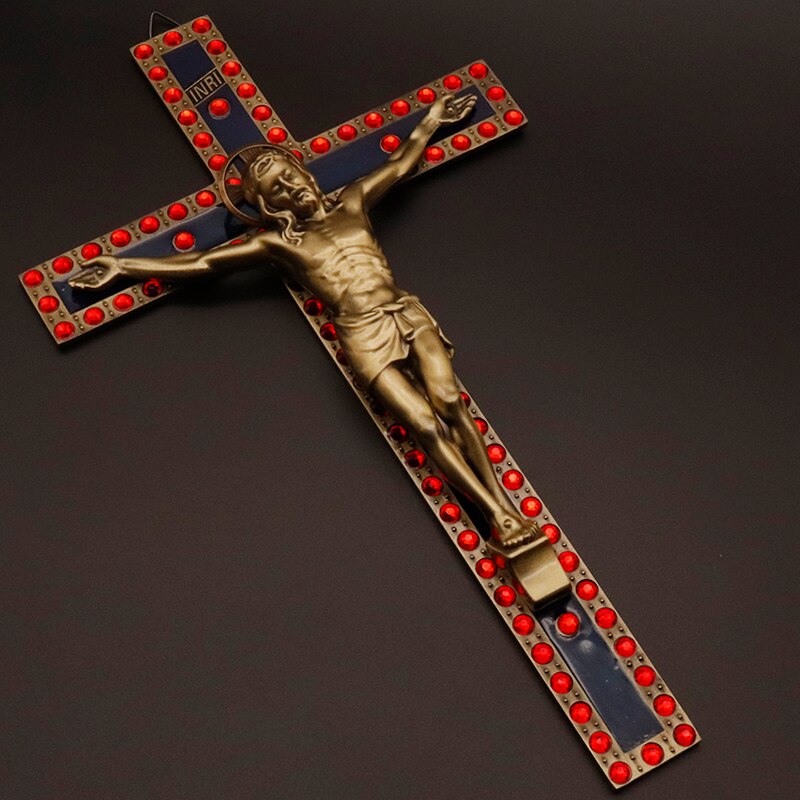 Jezus Big Cross Wall Decor Crucifijo Pared Katholieke Christus Kruisen Ambachten Kruisbeeld Religieuze Sieraden Kapel Heilige Object