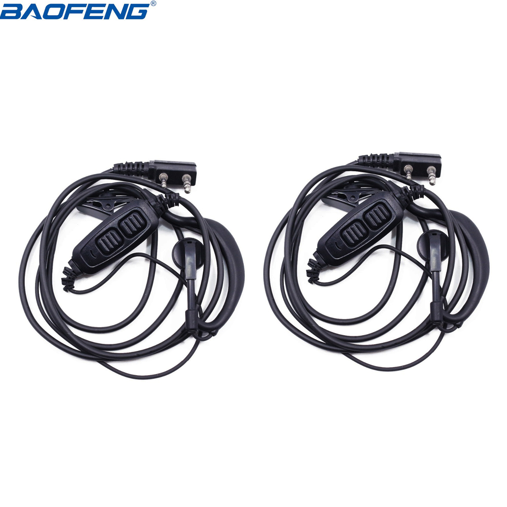 2 Stuks Baofeng Accessoires Dual Ptt Headset Oortelefoon Met Microfoon Voor Baofeng UV-82 Uv 82 Plus UV-82HP GT-5TP Walkie Talkie radio