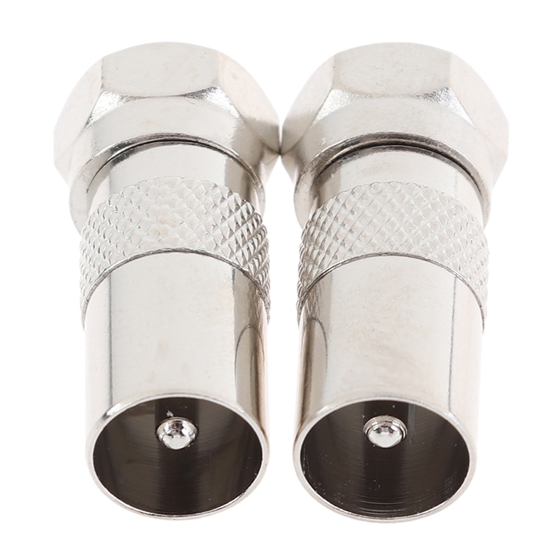 2 uds tipo F conector macho hembra a RF coaxial TV Antena adaptador macho