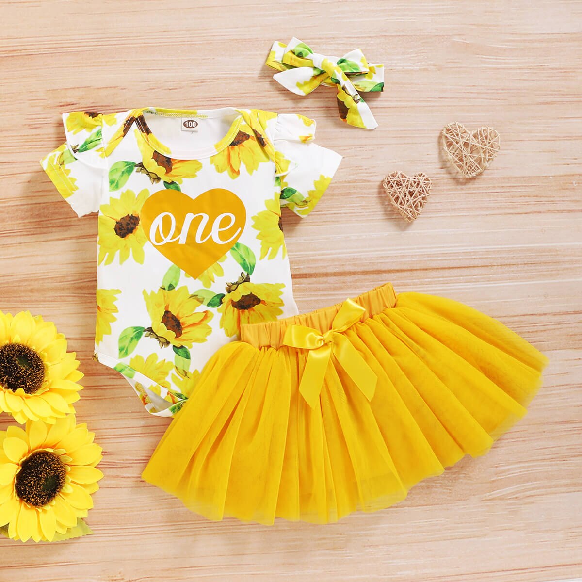 Baby Meisje Mooie Jurk Bloemenprint Bodysuit Roze Geel Tulle Rok Set Baby Eerste Verjaardag Outfits Babykleertjes Mikrdoo