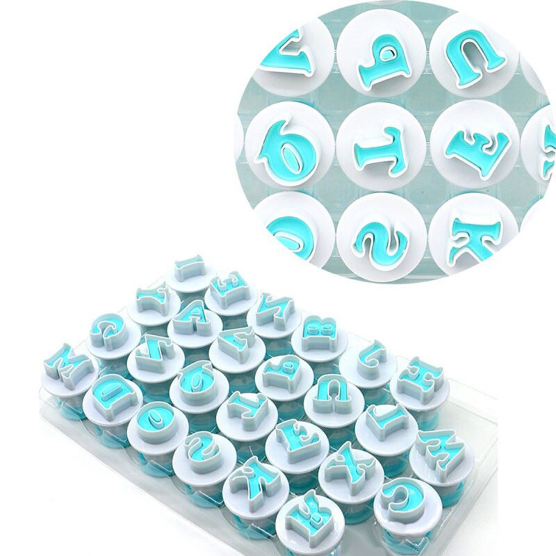 DIY Bakken Craft Accessoires Bovenste & Kleine Letters Alfabet Nummer Cake Biscuit Bakken Tool Decorating Fondant Mold Set: 26 capitalized A-Z