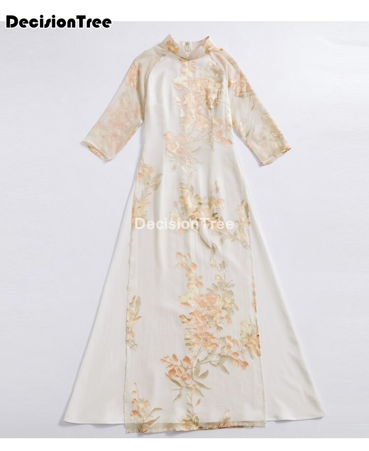 Aodai vietnam qipao jurk voor vrouwen traditionele kleding ao dai chinese jurken knielange oosterse jurk voor vrouwen