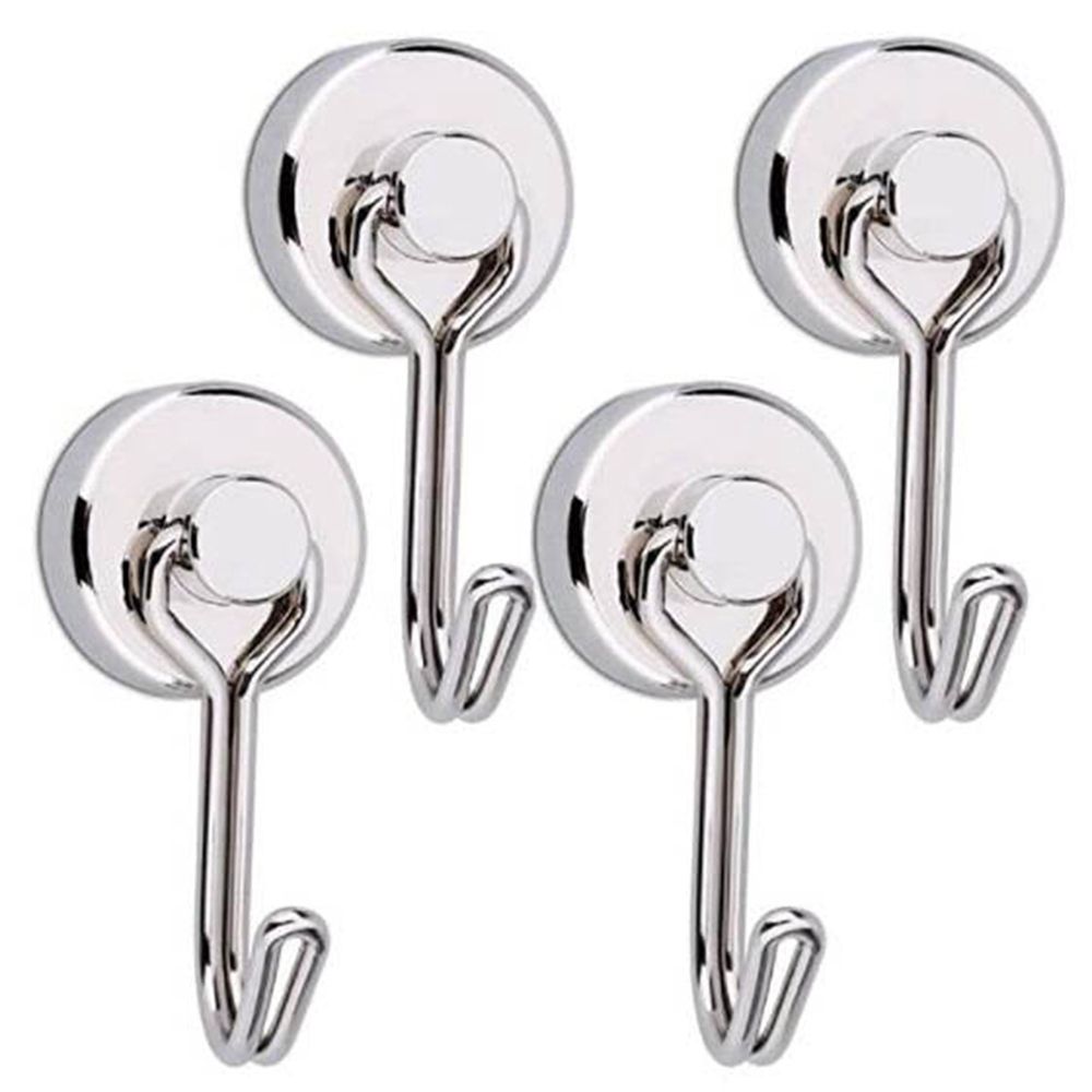 Czarne haczyki magnetyczne ciężki obowiązek neodymowy haczyk z magnesem brelok robić wewnątrz wiszące na zewnątrz lodówka grill kuchnia: antyczny srebro-4szt