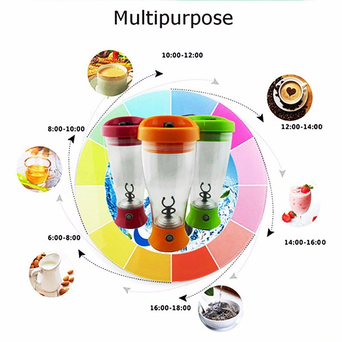 Elektrisk protein shaker blender kop mælk drikke vand vortex mixer juicer flaske krus bærbar lækagesikker husholdning