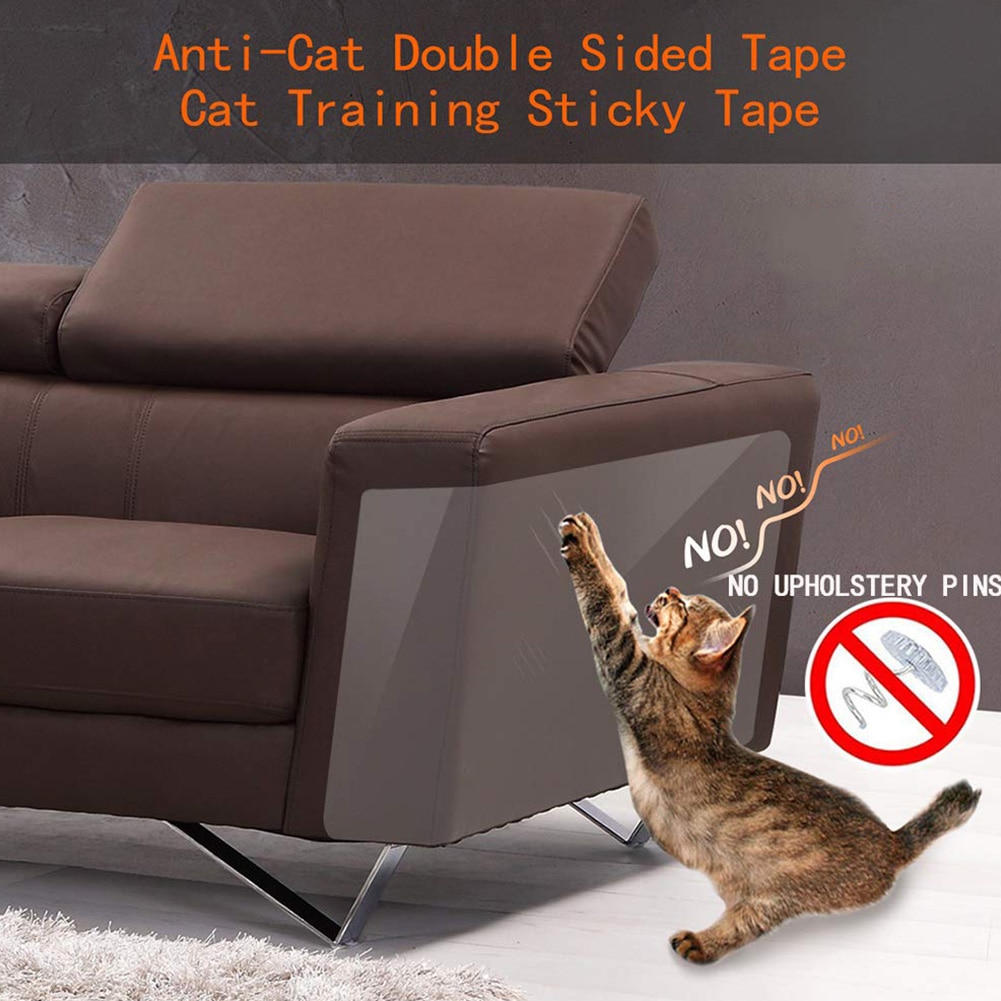 8 stk / sæt kat ridsetape afskrækkende anti ridse holdbar klistermærke klart tæppe sofa beskyttelse møbler kæledyrstræning sæder