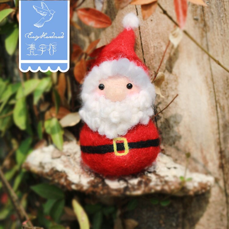 Easyhandmade Needle Felting Santa Claus Christmas Tree Snowman Wool Felt Poke DIY Handmade Craft Kits for Christmas: Santa
