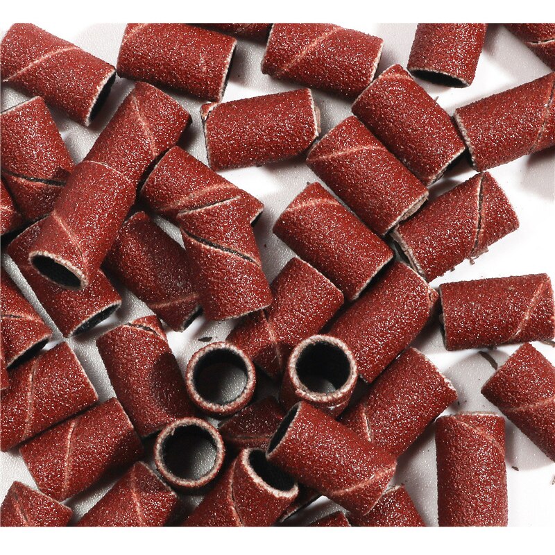 Cabezal cilíndrico para pulir uñas, pulir ruedas, pulir, especial, anillos de pulido, taladro de uñas, herramienta de manicura, 80 #120 #180 #50/100 paquete