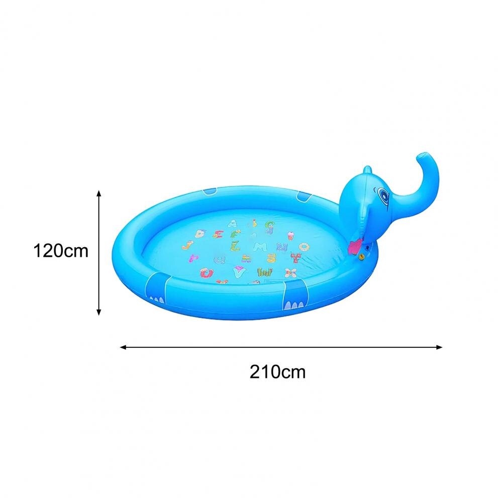 Inflatable Pool Elephant Shape Reusable PVC Foldable Outdoor Sprinkler Blow Up Pool for Babies Toddlers