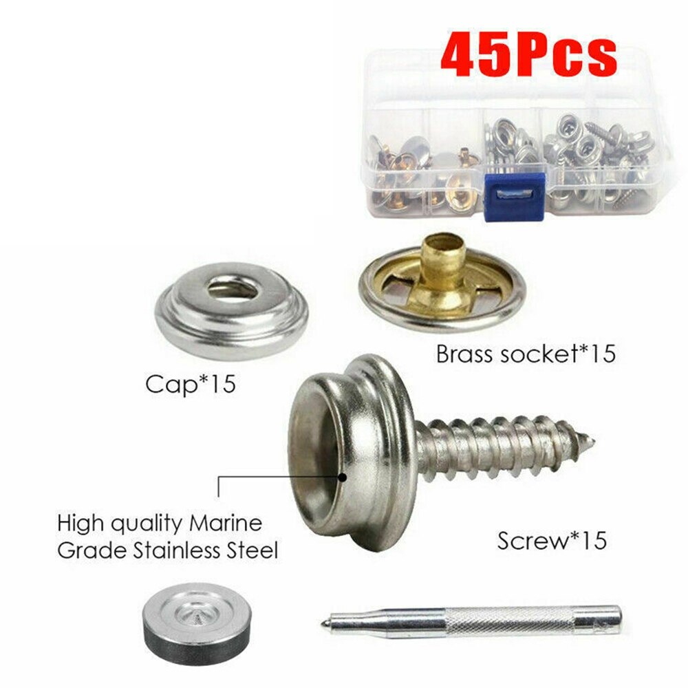 Juego de herramientas a presión con tornillos de Metal, broches de fijación para abrigo de lana, chaqueta, mochilas, ropa acolchada de algodón, cubierta de lona, tiendas de muebles