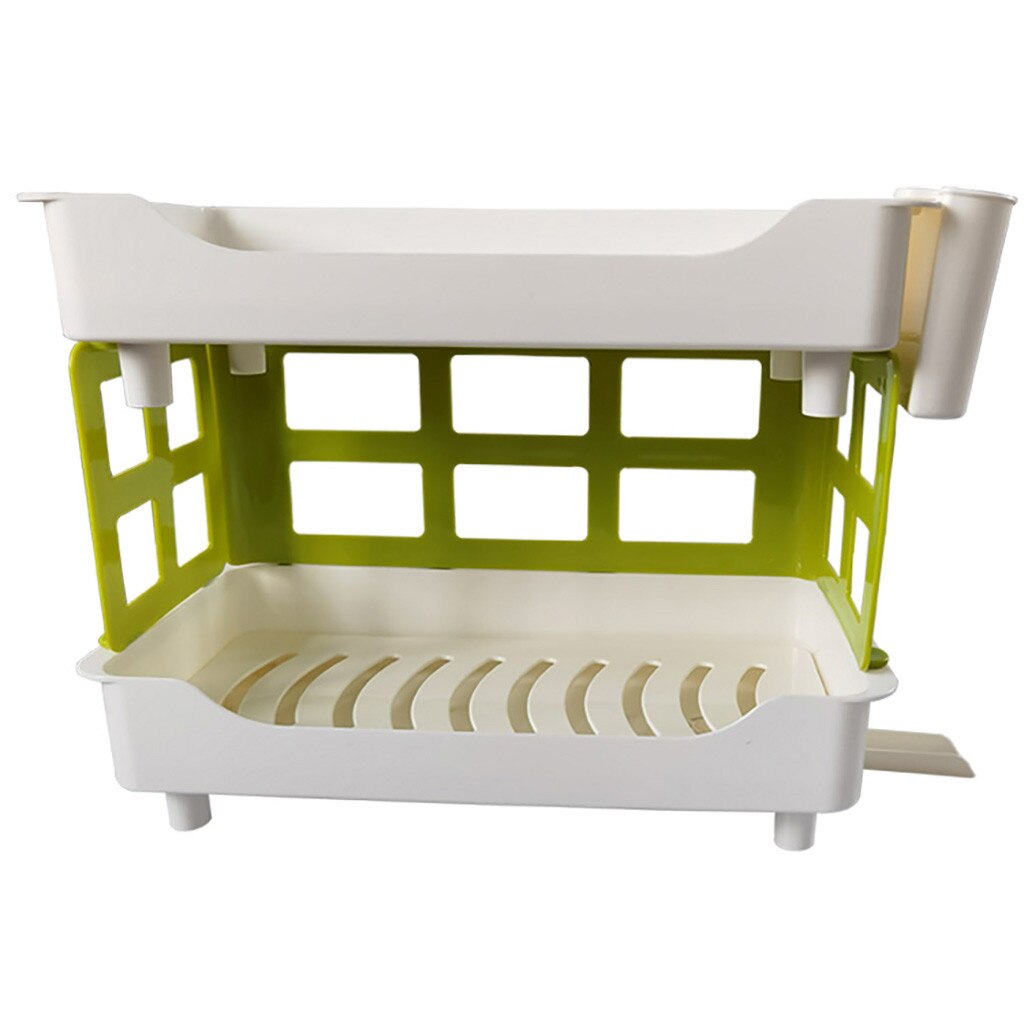 Large Dish Rack Drainer 2 Tier Cutlery Draining Holder Kitchen Tableware Storag Kitchen Organizer Storage Holder Racks