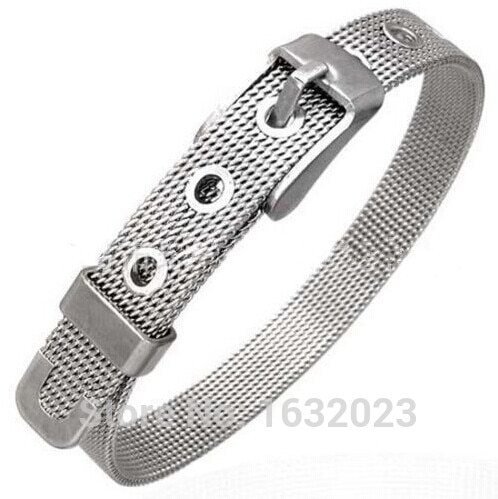20 PCS/Lot 8 MM en acier inoxydable maille bandes Bracelet bricolage accessoires bracelets Fit 8mm glisser charmes WB06