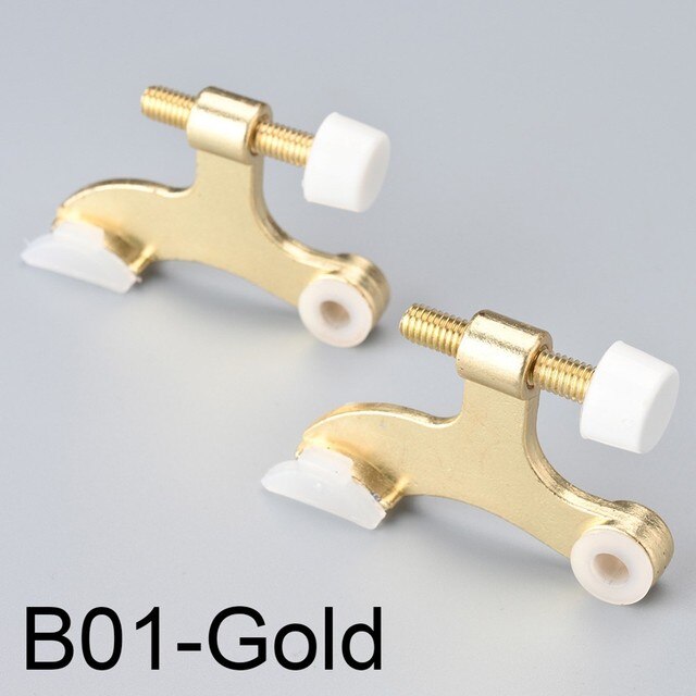 2pcs Hinge Pin Door Stopper Adjustable Heavy Duty Doorstops Wall Mounted Thicken Zinc Ally Door Stops: Gold