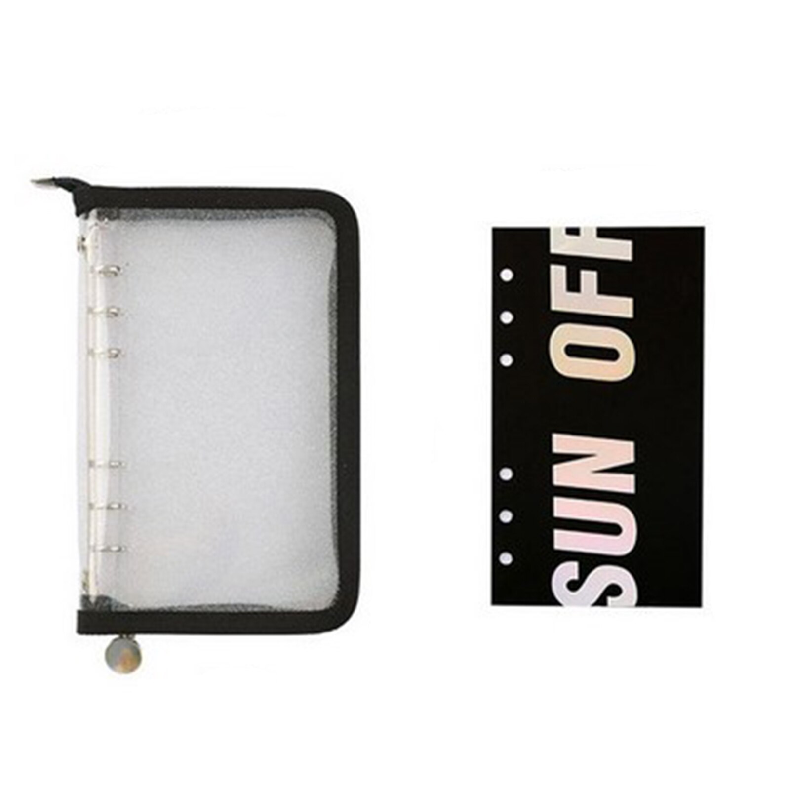 Zip Transparent Notebook Shell Binder Leaf Journal Planner Loose Zipper 130*200mm PVC Environmental A6 Office Stationery: Cover