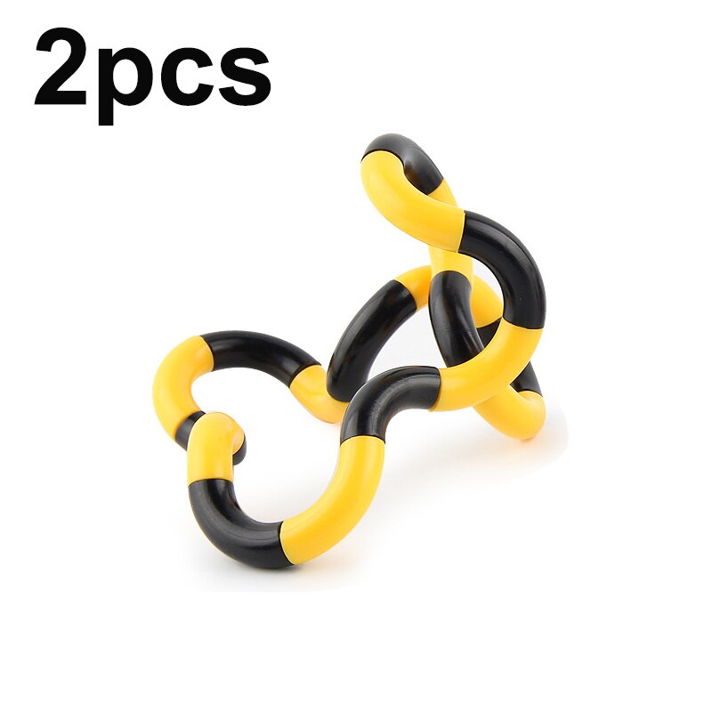 2Pcs Zappeln Anti Stress Spielzeug Twist Erwachsene Dekompression Spielzeug Kind Verformung Seil Perfekte für Stress kind zu Spielen Spielzeug: blackYelow2p