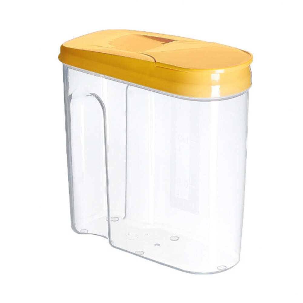 1PC Plastic Food Storage Box With Pour Lids Kitchen Cereals Storage Bottles Rice Beans Sealed Jar Dried Grains Tank1.8L / 2.5L: Wellow 1.8L