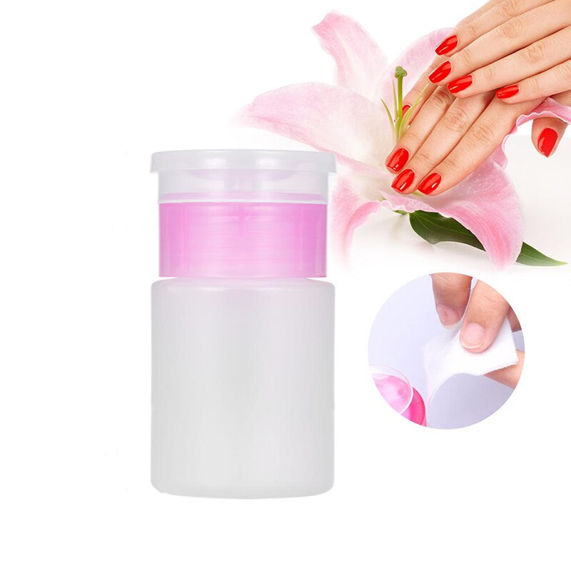 60 Ml Pomp Dispenser Nail Art Polish Wassen Remover Alcohol Liquid Cleaner Lege Plastic Fles Druk Pomp Nail Diy Manicure gereedschap