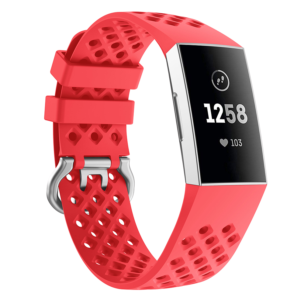 YAYUU Bands for Fitbit Charge 3/ Fitbit Charge 4/ Charge 3 SE Soft Waterproof Replacement Wristbands for Women Men: Red / S