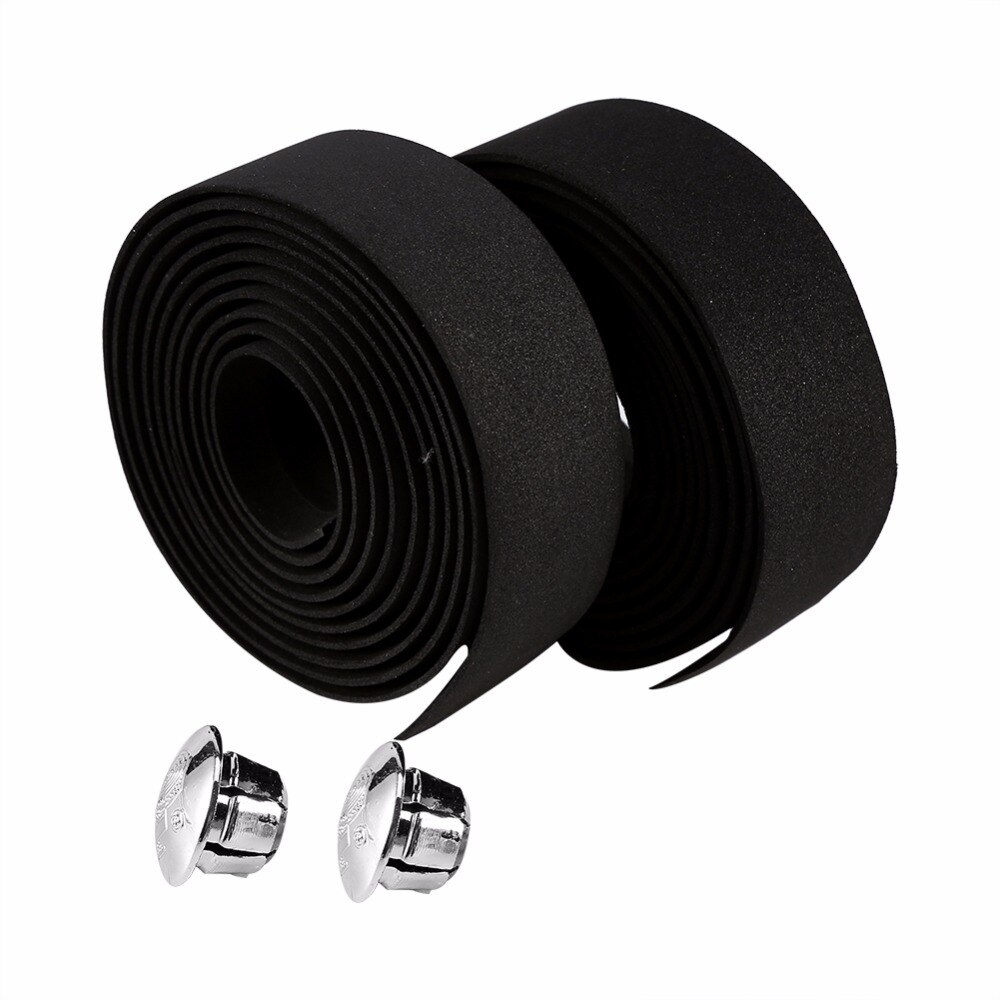 1 par landevejscykel cykelstyr anti-slip styrtape gummi cykel styr tape wrap med stangpropper