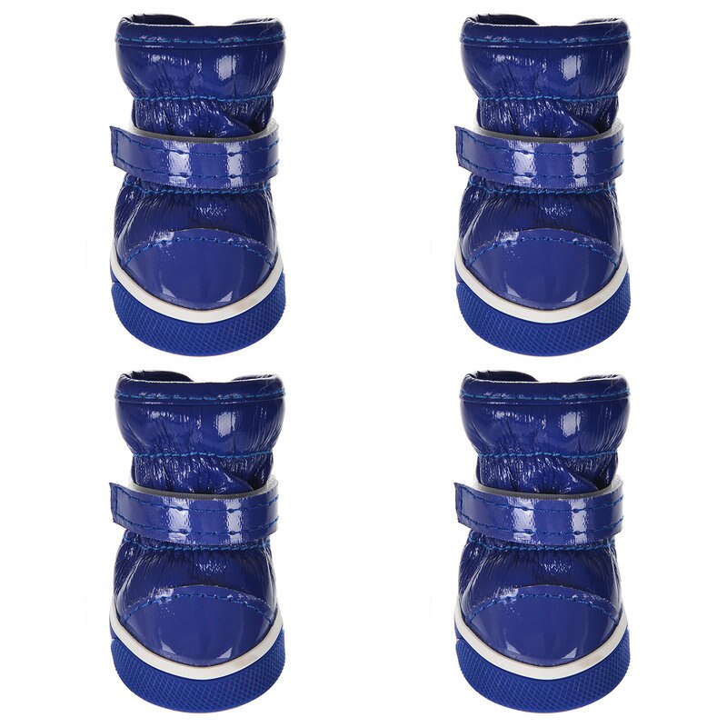 Winter Pet Dog Shoes For Small Dogs Warm Fleece Puppy Pet Shoes Waterproof Dog Snow Boots Chihuahua Yorkie Shoes Pet Products: Blue / 2