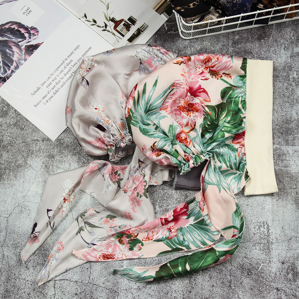 Novo verão muçulmano turbante chapéu de perda de cabelo hijab câncer cabeça cachecol quimio pirata boné headwear bandana impresso ajustável chapéus elásticos