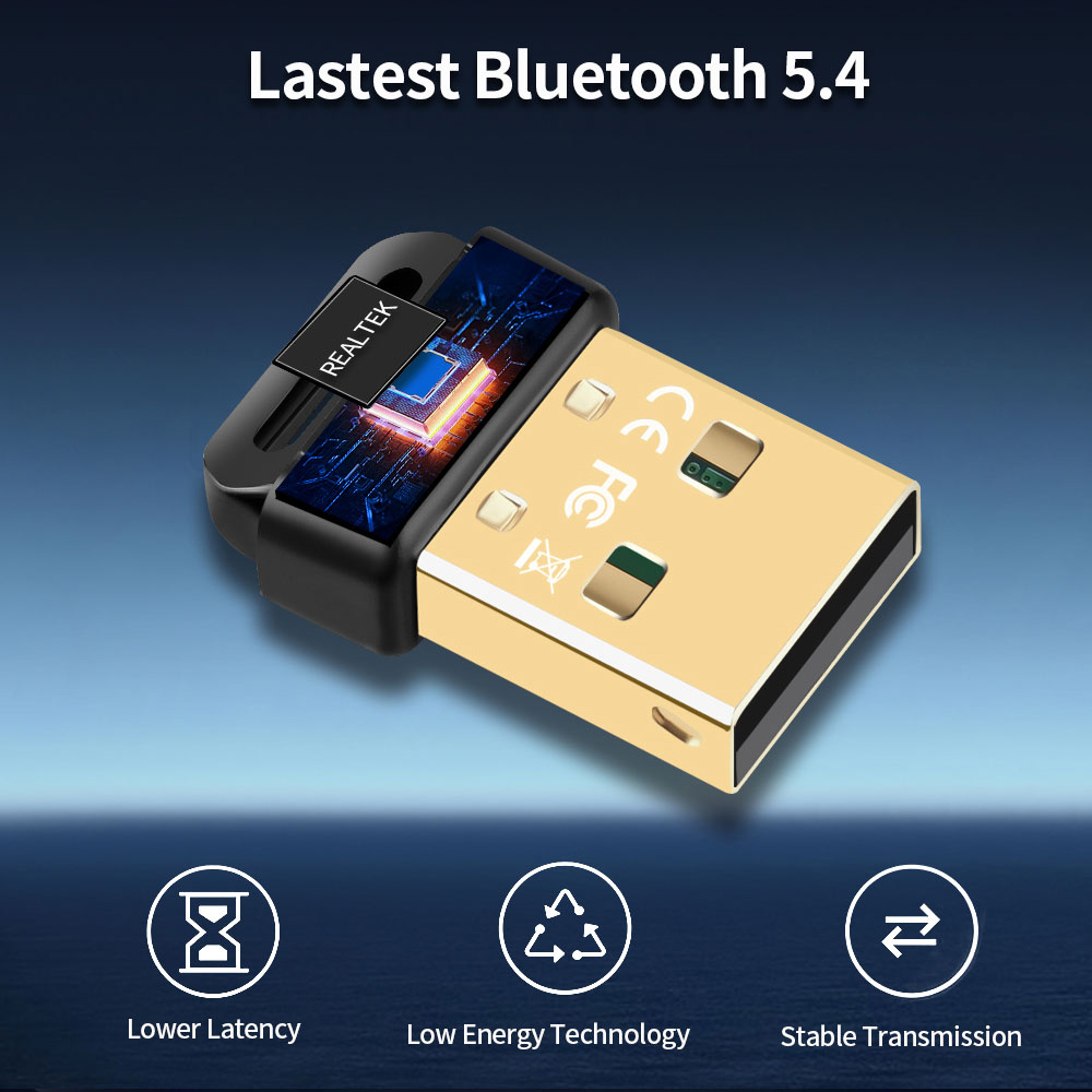 USB Bluetooth 5.4 Adapter USB Bluetooth Dongle for PC Wireless Mouse Keyboard Speaker Printer Music Audio Receiver Transmitter
