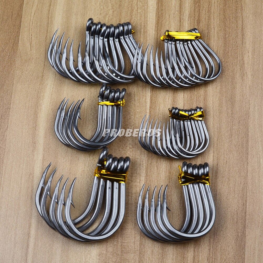 5/10Pcs Sea Fishing Stainless Steel Fish Hook Steel Barbed In Fly Hooks Worm Pond Fishing Bait Holder Jig Hole Pesca