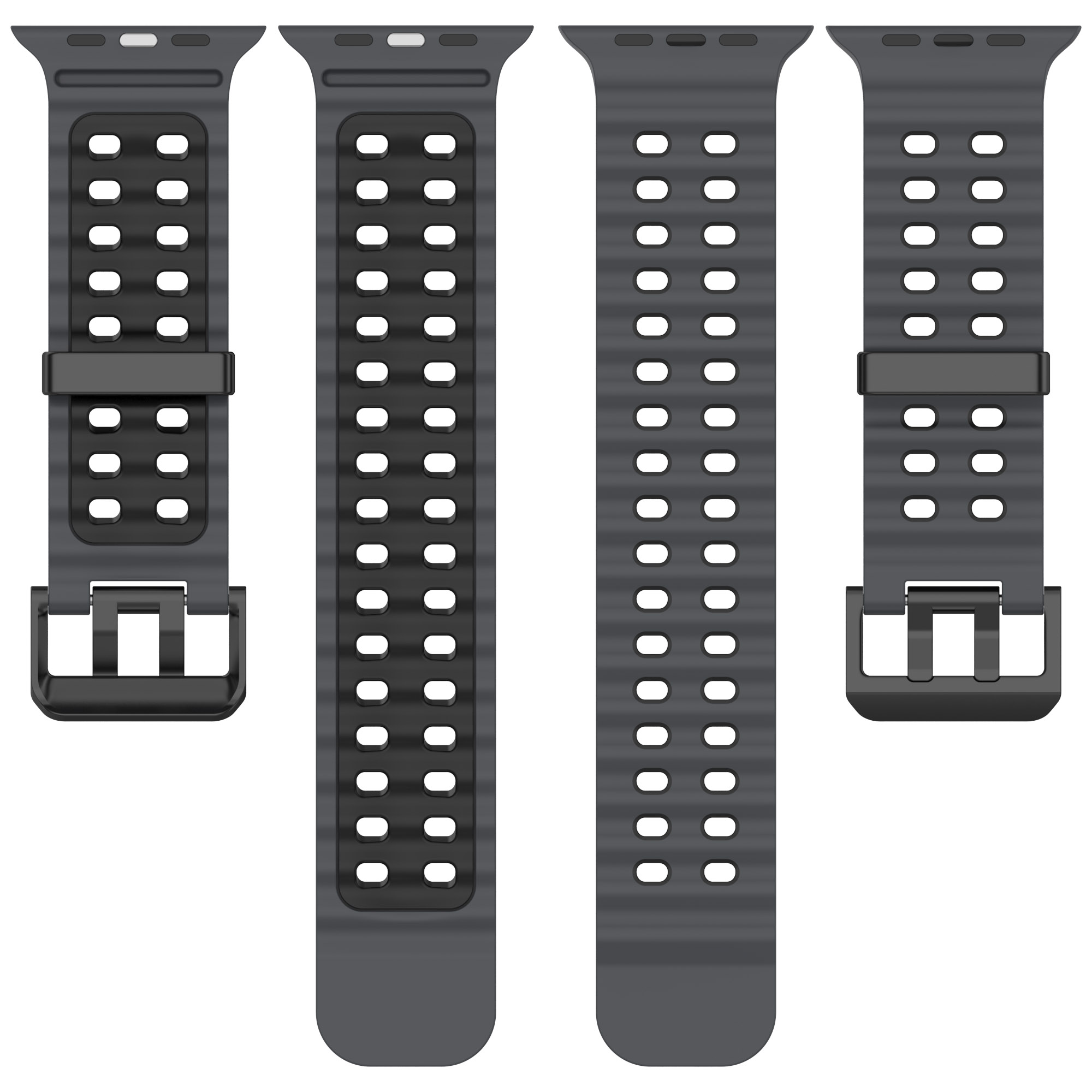 Pulseira esportiva de silicone oceano para apple watch ultra 2 49mm série 10 9 8 7 6 5 4 3 se 46mm 45mm 44mm 42mm pulseira de dois tons