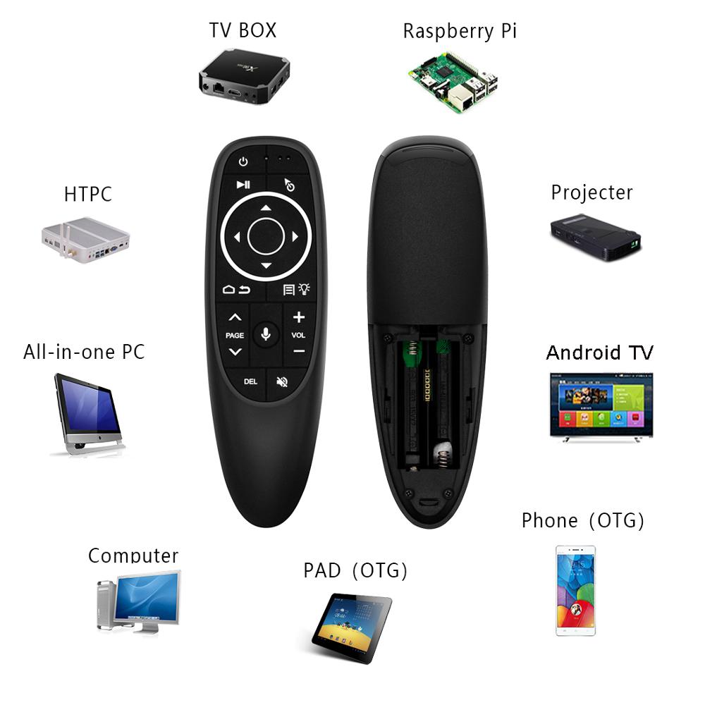 Control de voz G10S Pro, mandno a distancia con sensor giroscopio, Air Mouse, miniteclado inalámbrico, inteligente, retroiluminado, para Android, decodificador, PC, G10