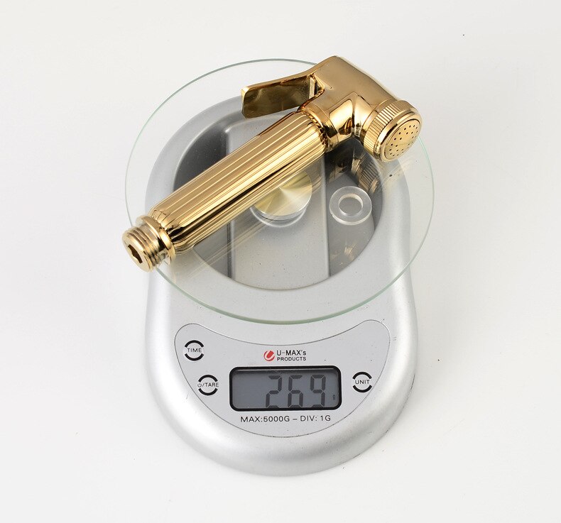 Gold Toilet Hand Held Bidet Spray with hose and holder