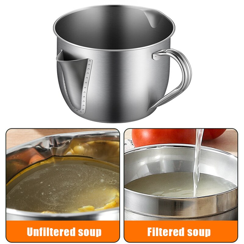 Rustfrit stål oliefilter suppe separator sil filter køkkenredskab  j2y