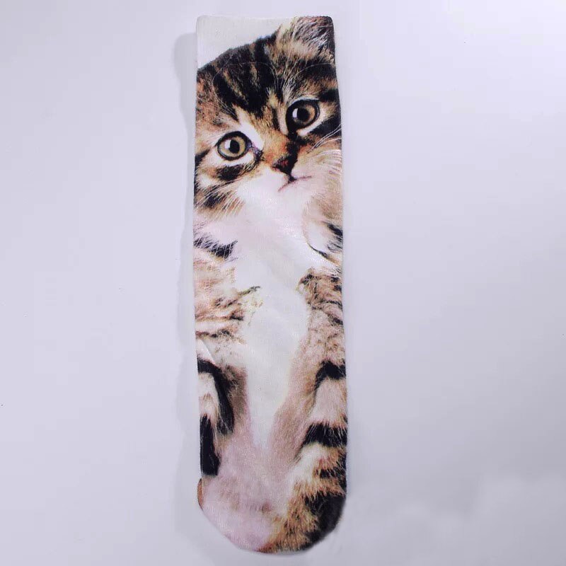 Unisex Cartoon Leopard Socks Cotton Blend Dog Cat Food Graphic Stockings Women Men Funny Cute Socks Casual Footwear: D