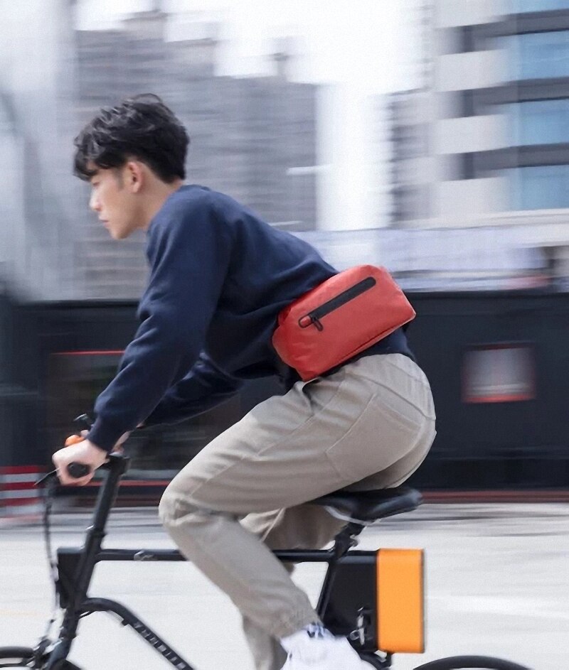 Original xiaomi mijia 90 points Pocket bag backpack waist pack waterproof 2 kinds of negative ways Warning light bar