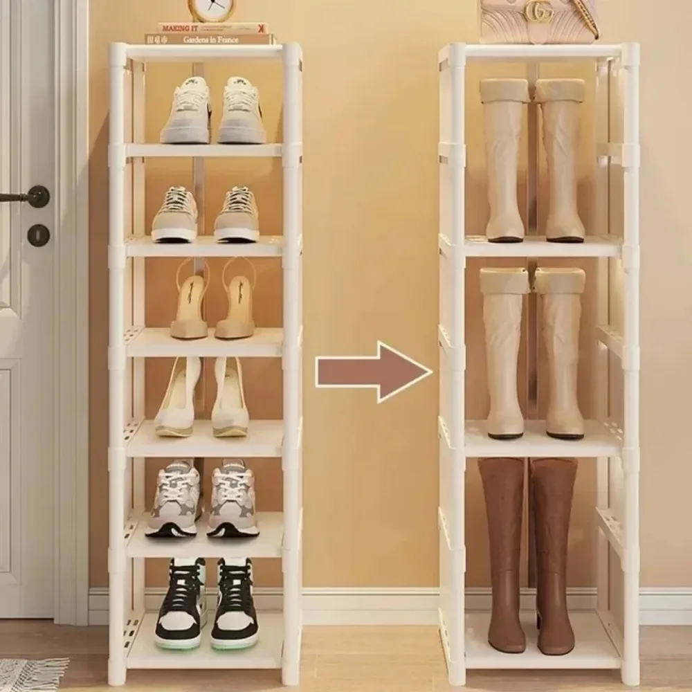 Entrance Shoe Rack Multiple Layers Stackable Footwear Organizer Rack Space Saving Wall Corner Shoe Cabinets Simple Shoes Shelf